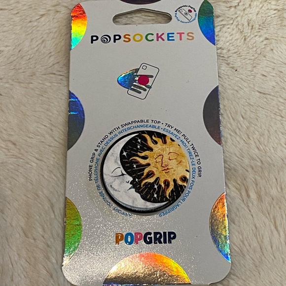 PopSocket Stylish PopGrip PopTop Cell Phone Joy Grip & Stand Sun and Moon NWT - Picture 4 of 6